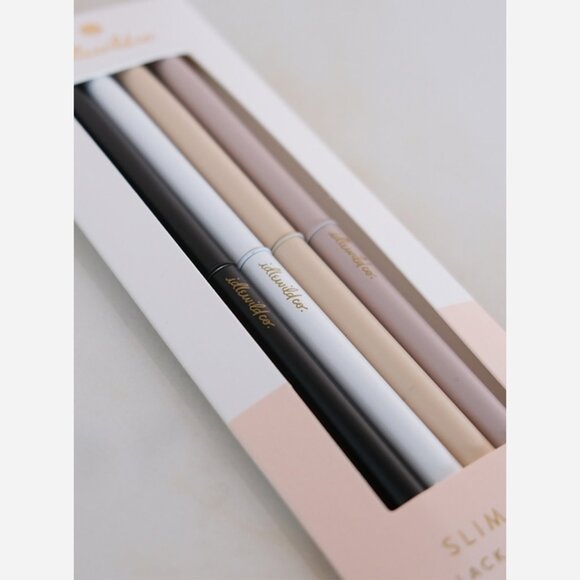 Slim Ballpoint Pens – Set of 4 Matte Neutrals, Black Ink - Picture 3 of 5
